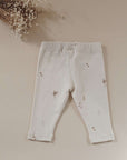 Organic Rib Leggings -Wildflowers