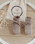 Organic Knit Booties - Caramel