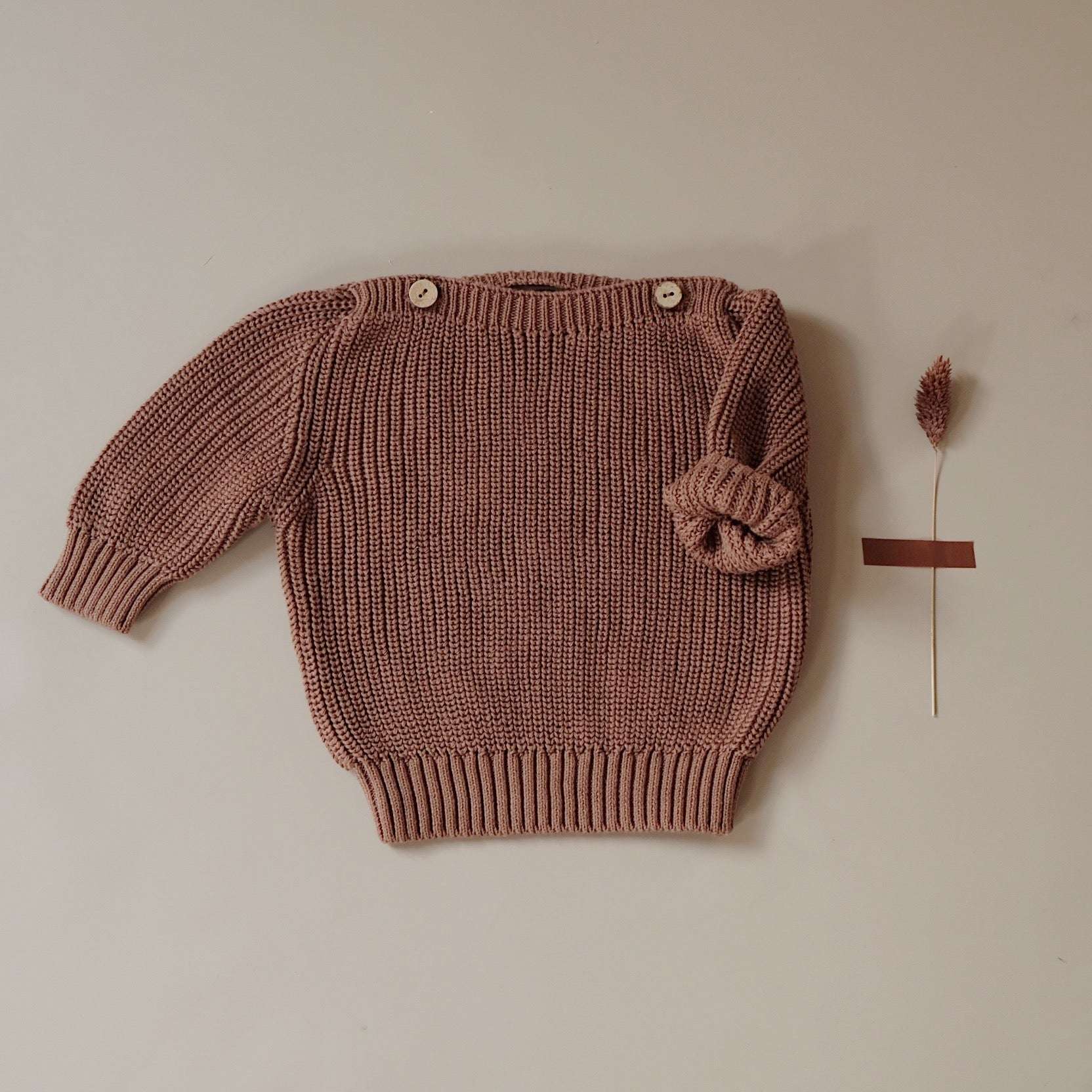 Organic Oversize Knit Pulli - Walnut - S A L E